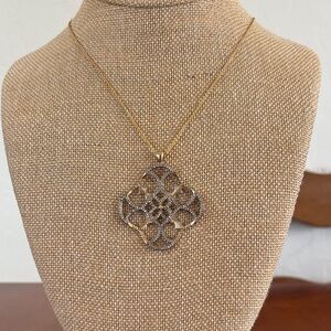 Stella & Dot Wesley Necklace with Silver Filigree Pendant